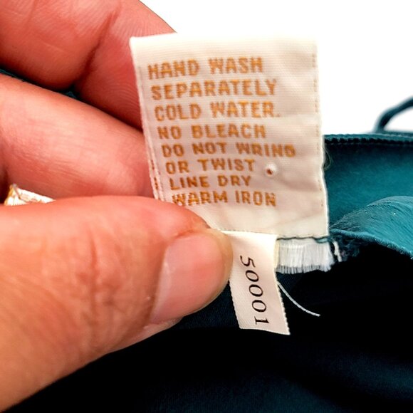 Vtg Victoria Secret Gold Tag 80s 90s Y2k Green Silk Slip Chemise Size S - Picture 10 of 13